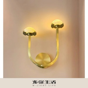Lámpara de pared Guangmi Led E27, diseño de mármol y latón para dormitorio, sala de estar, pasillo - Product Image 3