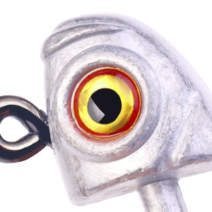 Cabeza de jig de plomo con forma de pez y ojos 3D, anzuelo negro afilado de 3.5g a 14g para señuelos blandos, equipo de pesca de agua dulce para lubina y trucha - Product Image 5