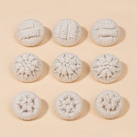 Accessoires vestimentaires faits à la main, bouton tressé décoratif vintage beige et blanc haut de gamme pour manteaux, vêtements d'extérieur et pulls