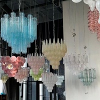 Lustre vintage français de luxe, luminaires suspendus modernes de designer, décor en verre coloré pour salon, villa