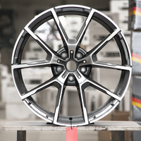 Nouvelles jantes trois pièces en alliage d'aluminium à 5 trous pour voiture de tourisme, design à 6 branches, design à déport profond, noir brillant, lèvre polie, forgées, garantie à vie