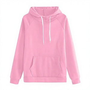 Unisex <b>Pink</b> Hooded 2 in 1 Heavyweight <b>Tracksuit</b> 100% Cotton Casual Full Length Sweatshirt Pants <b>Set</b> with Drawstring Side Pockets - Product Image 2