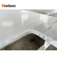 Prix d'usine, dalle de quartz Horizon Calacatta, comptoirs en quartz blancs, dalle de quartz