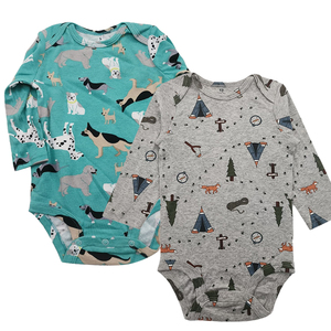 Tuta da bambino A livello A scatto Unisex abito strisciante A maniche lunghe body neonato tutina in puro cotone tinta unita - Product Image 1