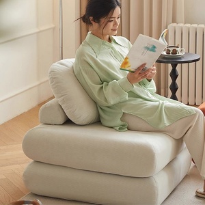 Velvet Minimalist Modern Fabric <strong>Single</strong> <strong>Sofa</strong> Sweet Potato <strong>Sofa</strong> <strong>Bed</strong> Small-Sized Living Room Folding Dual-Use Tatami Tofu <strong>Sofa</strong> - Product Image 5