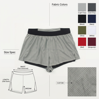 Shorts de sport d'été en polyester pour hommes, double couche, personnalisés par sublimation, multi-poches, pour la course et la gym