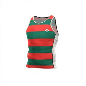 Camisetas sin mangas deportivas de punto con logo personalizado al por mayor para hombre, estilo casual de gimnasio, estampado de verano XXL OEM, estilo chaleco, ropa deportiva con cuello estampado. - Product Image 6