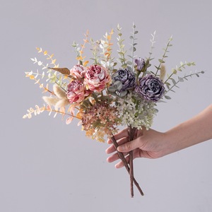 ช่อดอกกุหลาบประดิษฐ์ CallaFloral สีม่วง สีแดง สีชมพู สีขาว ผ้าทอแบบแพน สำหรับตกแต่งบ้าน - Product Image 2