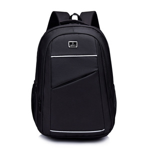 Casual Sports <b>Backpack</b> <b>Large</b> <b>Capacity</b> Reflective Strip Unisex Laptop Bag for Leisure Travel Black Gray Blue Solid Color - Product Image 1