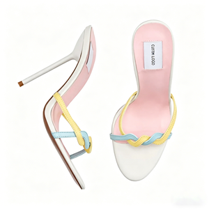 Sandali Donna con Tacco a Spillo e Cinturino Intrecciato, Ciabatte Estive Eleganti da Festa, Modello Mule, per Commercio all'Ingrosso - Product Image 2