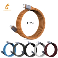 Cable Trenzado de Carga Rápida de 20W con Almacenamiento Magnético para iPhone y Computadora, USB Tipo-C a C, Autoenrollable