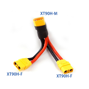 Adaptateur anti-étincelles JHTC XT90S, câble <span class=keywords><strong>parallèle</strong></span> en silicone XT901, connecteur femelle 2 mâles, 45A DC500V, 8/10/12 AWG, pour batterie et moteur RC - Product Image 3