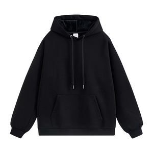 400GSM Heavyweight Hoodie Cotton Fleece Pullover Hommes Oversized Plain Color Hoodies Custom Logo mens hooded - Product Image 5
