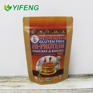 Custom Printed Biodegradable And Compostable PLA Zipper Food Packaging Pouch Kraft Paper Bag For Coffee Tea Nut Food