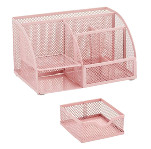 Desk Organizer Pink Office Desk Accessories Supplies Office Storage Desktop Pencil <b>Pen</b> Holder with Drawer Home Workspace - Product Image 1
