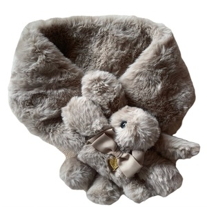 Sciarpa in maglia calda invernale di lusso personalizzata graziosa pelliccia di coniglio in peluche per scialle per bambini - Product Image 5