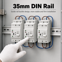 CNFLY Din Rail ATS L N AC 690V Tembaga 10kA Kapasitas Pemutusan Kecil Transfer Otomatis Daya Ganda 2P 63A 80A VA Protector Model