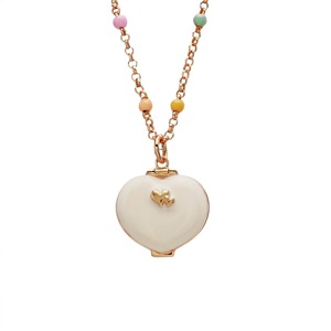 Collana con Ciondolo a Cuore Apribile, Smalto Rosa e Blu, Gioielli Divertenti per Bambini, Regalo Unico per <span class=keywords><strong>Migliori</strong></span> Amici, Compleanno, San Valentino - Product Image 5