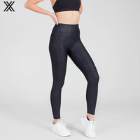 Leggings Fabletics taille haute, fabriqués sur mesure, antibactériens, imperméables, légers, noir, marron avec imprimé léopard