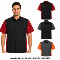 Chemise de travail à manches courtes pour homme, tissu tissé, 2 poches poitrine, uniforme industriel, logo personnalisé, vêtements de travail