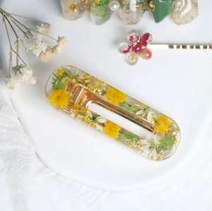 Pince <span class=keywords><strong>à</strong></span> cheveux <span class=keywords><strong>à</strong></span> fleurs sèches pour femmes et filles, épingle <span class=keywords><strong>à</strong></span> cheveux en relief personnalisée - Product Image 2