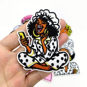 Parches Bordados al por Mayor, Parches Termoadhesivos para Ropa, Chica Negra, Mujer Afroamericana, Reina de la Melanina, Pegatinas DIY de Dibujos Animados - Product Image 2