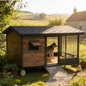 Nichoir pour chien en bois d'extérieur - Bois dur résistant pour les races qui aiment mâcher - Product Image 1