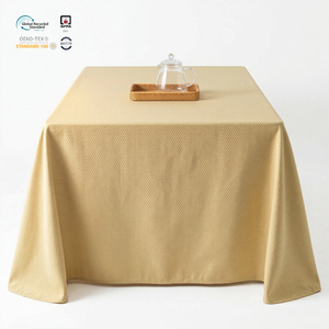 Nappe Jacquard en Polyester Argenté Robuste de 132 Pouces, Imperméable, Résistante à la Chaleur, Écologique et Réutilisable pour Fêtes et Mariages - Product Image 1
