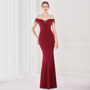 S3710F Envío Directo <span class=keywords><strong>2022</strong></span> Disfraz de belleza de lentejuelas largas de alta calidad Banquete Vestidos de noche de talla grande para grasa W - Product Image 2