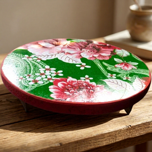 Tabla para Repostería con Diseño Floral Pintado a Mano, Diseño Tradicional Indio, Decoración de Cocina, Regalo Decorativo, Juego de Utensilios de Cocina de Madera - Product Image 1