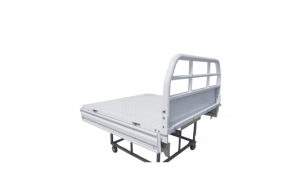 White Powder‑Coated Aluminum Ute Tray with Sliding Extension - Product Image 3