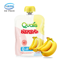 Doypack personnalisé sans BPA 90r 115r pour purée de fruits nourriture pour bébé jus de bébé bouchon de champignon debout pochette à bec
