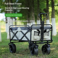 Nouvelle remorque de camping pliable de style moderne, chariot de camping extérieur grande capacité avec roues omnidirectionnelles, remorque de pique-nique poussée à la main