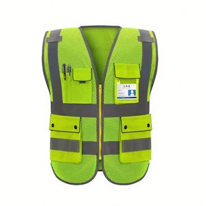Chaleco de Seguridad Reflectante Personalizado con Bolsillos para Ropa de Trabajo Nocturna y Logotipo - Product Image 2