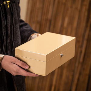 Caja de Almacenamiento de Cigarros de Madera de Cedro, Rectangular, a Prueba de Humedad, Humidor de Escritorio, Color Sólido DZ-xj1 - Product Image 3