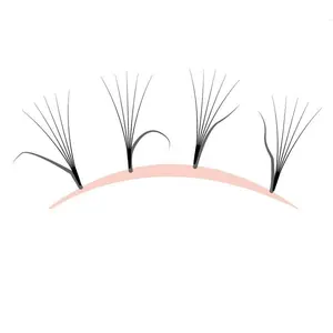 Meccil Short Stem Premade Người Hâm Mộ Eyelash Extension Với Bao Bì Và Promade Eyelash Extensions Premade Khối Lượng Người Hâm Mộ