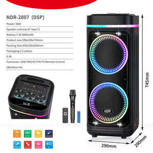 Altavoz Inalámbrico Bluetooth para Exteriores NDR-2807, Doble Woofer de 8 Pulgadas, Alta Potencia, Ideal para Karaoke y Fiestas - Product Image 5