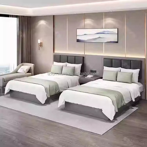 Complete Hotel Bedroom Furniture <b>Sets</b> Single Twin <b>Bed</b> With Headboard Nightstand TV Cabinet & Wardrobe For 3 Star Hotel <b>Full</b> Room - Product Image 1