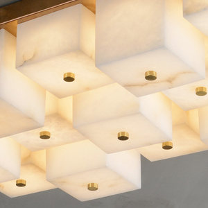 Lámpara de Techo de Cobre con Acabado Mármol, LED 3000k, Minimalista y Moderna, para Dormitorio, Comedor, Estudio, Sala de Estar, Pasillo - Product Image 4