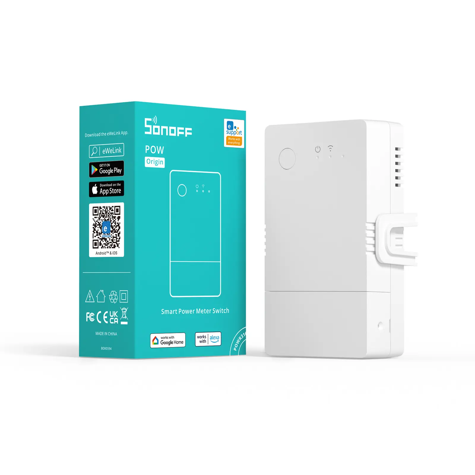 SONOFF POW Origin 16A Wifi Smart Voice Remote Control Switch Module Monitor Power Consumption Works With Alexa Google Home