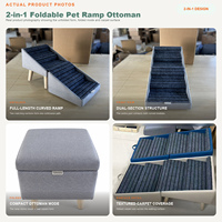 Rampe pliable en bois pour animaux de compagnie, escalier antidérapant pour petits chiens et chats, marchepieds pour canapé, lit, double repose-pieds, siège ottoman, accessoire pour animaux de compagnie