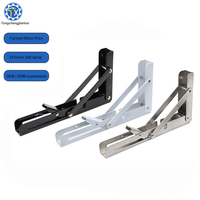 Supports d'étagère triangulaires en acier inoxydable poli de marque TCJH, à fixation murale en L, prix d'usine, pliables et flottants sur mesure
