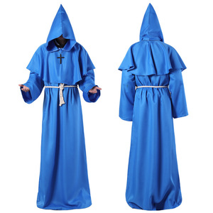 Túnica Medieval <span class=keywords><strong>de</strong></span> Halloween para disfraz, capa <span class=keywords><strong>de</strong></span> disfraz <span class=keywords><strong>de</strong></span> bruja, Brujo, fraile, sacerdote, fantasma, muerte, demonio y demonio - Product Image 6