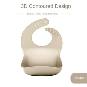 Bavaglino per Bambini in Silicone Spesso, Bavaglino da Cena per Neonati, Asciugamano 3D con Motivi Animali Cartoon, Riutilizzabile e Impermeabile - Product Image 6