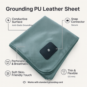 绿色PU皮革床用接地垫，导电片可减少静电，改善睡眠质量，厂家直供 - Product Image 3