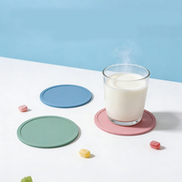 Sous-verres ronds en silicone en stock, logo personnalisé, qualité alimentaire, antidérapants, isolants thermiques, anti-brûlure pour café/thé, 10 cm