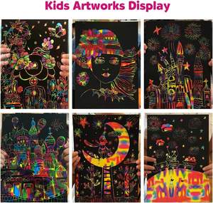 Papel para Rascar Arcoíris, Regalos de Arte para Niñas y Niños de 3, 4, 5, 6, 7, 8, 9 y 10 Años, Manualidades de Arte para Rascar para Niños - Product Image 3