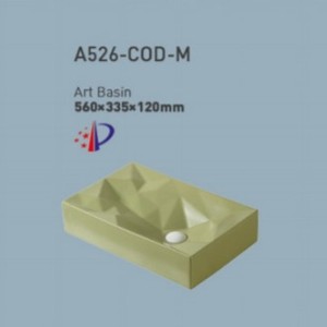 A423A-COD-M Lavabo de Cerámica Artístico 610x400x145mm Verde Mate Rectangular para Encimera Sin Orificios - Product Image 4