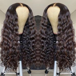 Perruque frontale en dentelle HD, cheveux humains, densité 210, vague profonde, dentelle frontale 13x4, perruques en cheveux humains vierges bruts, cuticules alignées, brésilienne - Product Image 3