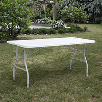 6ft Rectangulaire Table Pliante Extérieure 180cm Jardin Patio Piscine Meubles pour Hôtel École Événements Mariage Cour Hôpital